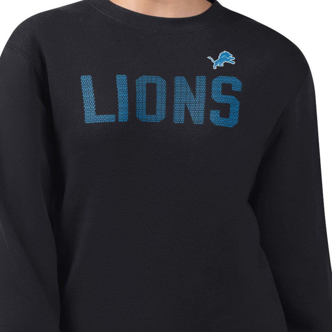 Detroit Lions G-III 4Her by Carl Banks Women's Dot Print Team Graphic Fleece Pullover Sweatshirt Black | NFL