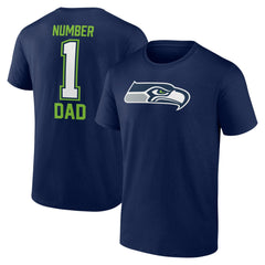 Seattle Seahawks Father's Day #1 Dad T-Shirt College Navy | NFL