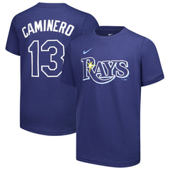Junior Caminero Tampa Bay Rays Nike Youth Name & Number T-Shirt - MLB