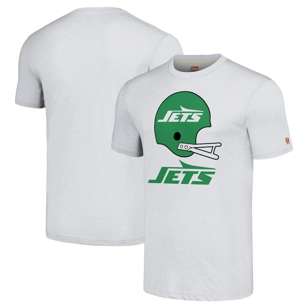 New York Jets Homage Unisex Big Helmet Tri-Blend T-Shirt White | NFL