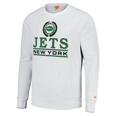 New York Jets Homage Unisex Crest Tri-Blend Crewneck Pullover Sweatshirt White | NFL