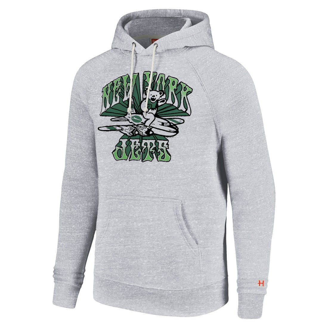 New York Jets Homage Unisex Grateful Dead Tri-Blend Pullover Hoodie White | NFL