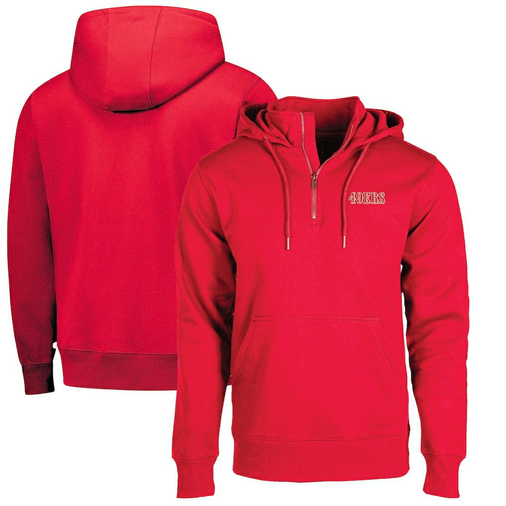 San Francisco 49ers Dunbrooke Unisex Defender Quarter-Zip Hoodie Scarlet | NFL