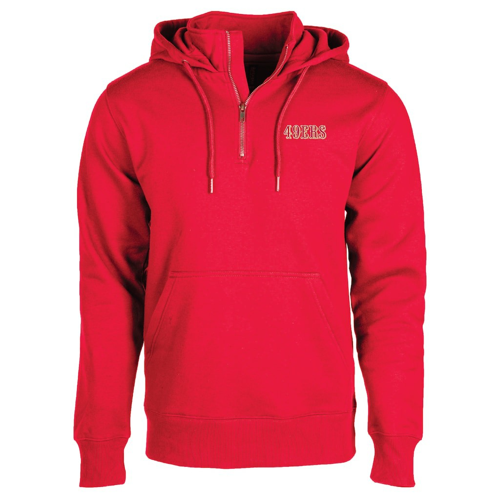 San Francisco 49ers Dunbrooke Unisex Defender Quarter-Zip Hoodie Scarlet | NFL