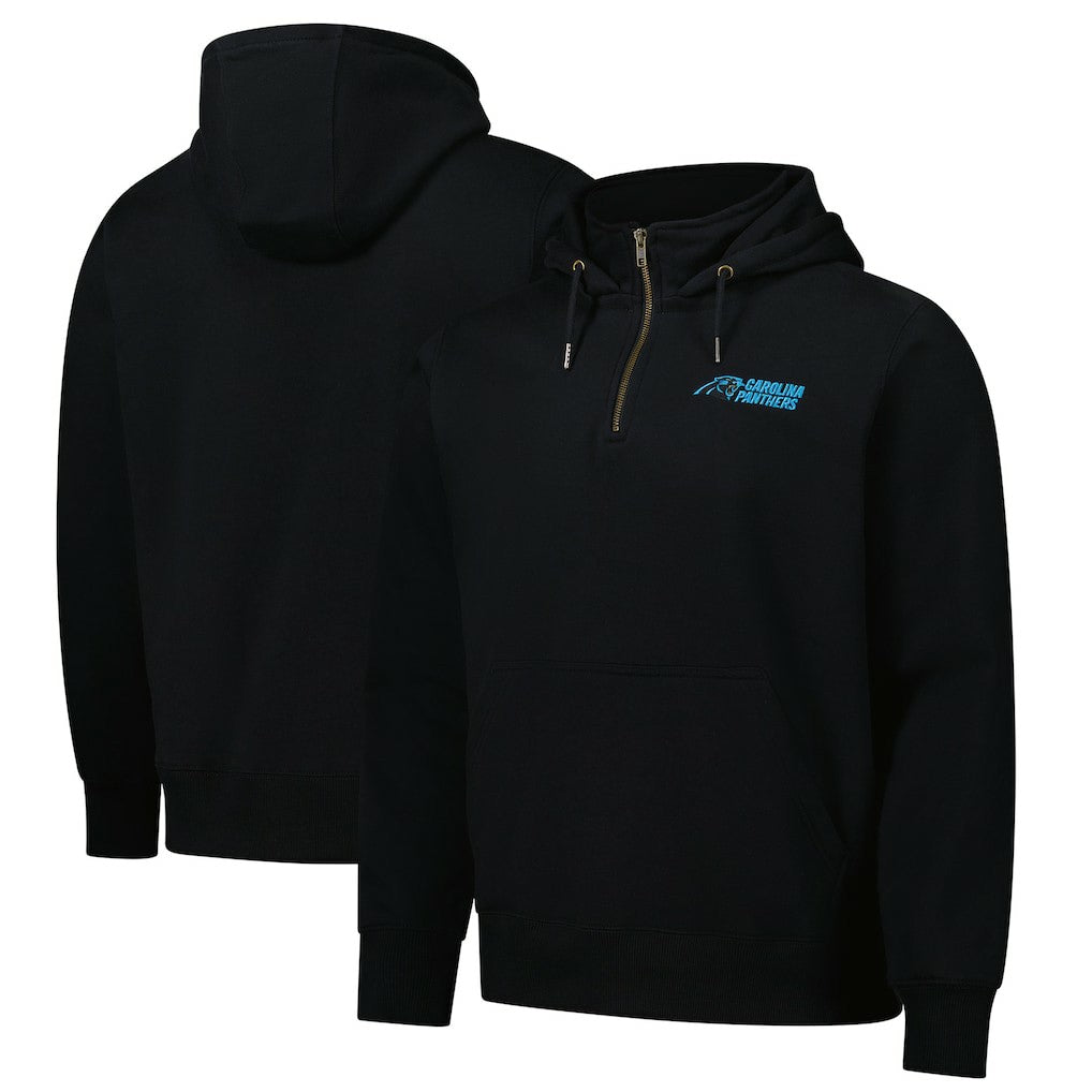 Carolina Panthers Dunbrooke Unisex Defender Quarter-Zip Hoodie Black | NFL