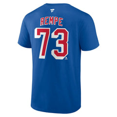 Matt Rempe New York Rangers Fanatics Authentic Stack Name & Number T-Shirt - Blue - NHL