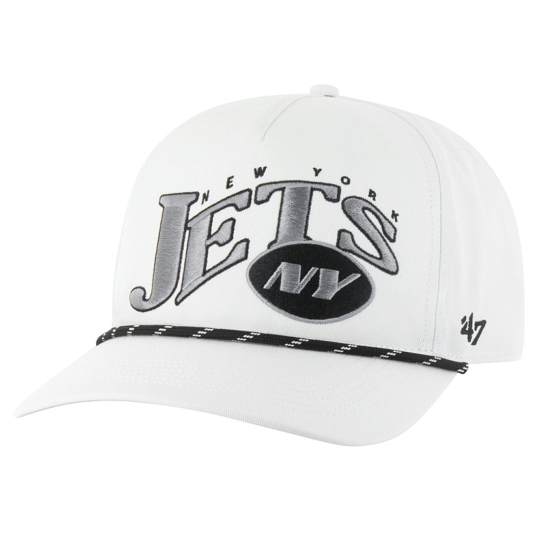 New York Jets '47 Wave Speckle Hitch Rope Adjustable Hat White | 47 brand