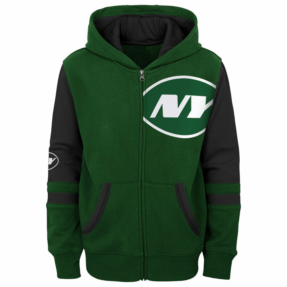 New York Jets Youth Stadium Color-Block Full-Zip Hoodie Green | NFL