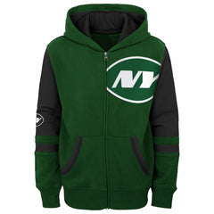 New York Jets Youth Stadium Color-Block Full-Zip Hoodie Green | NFL