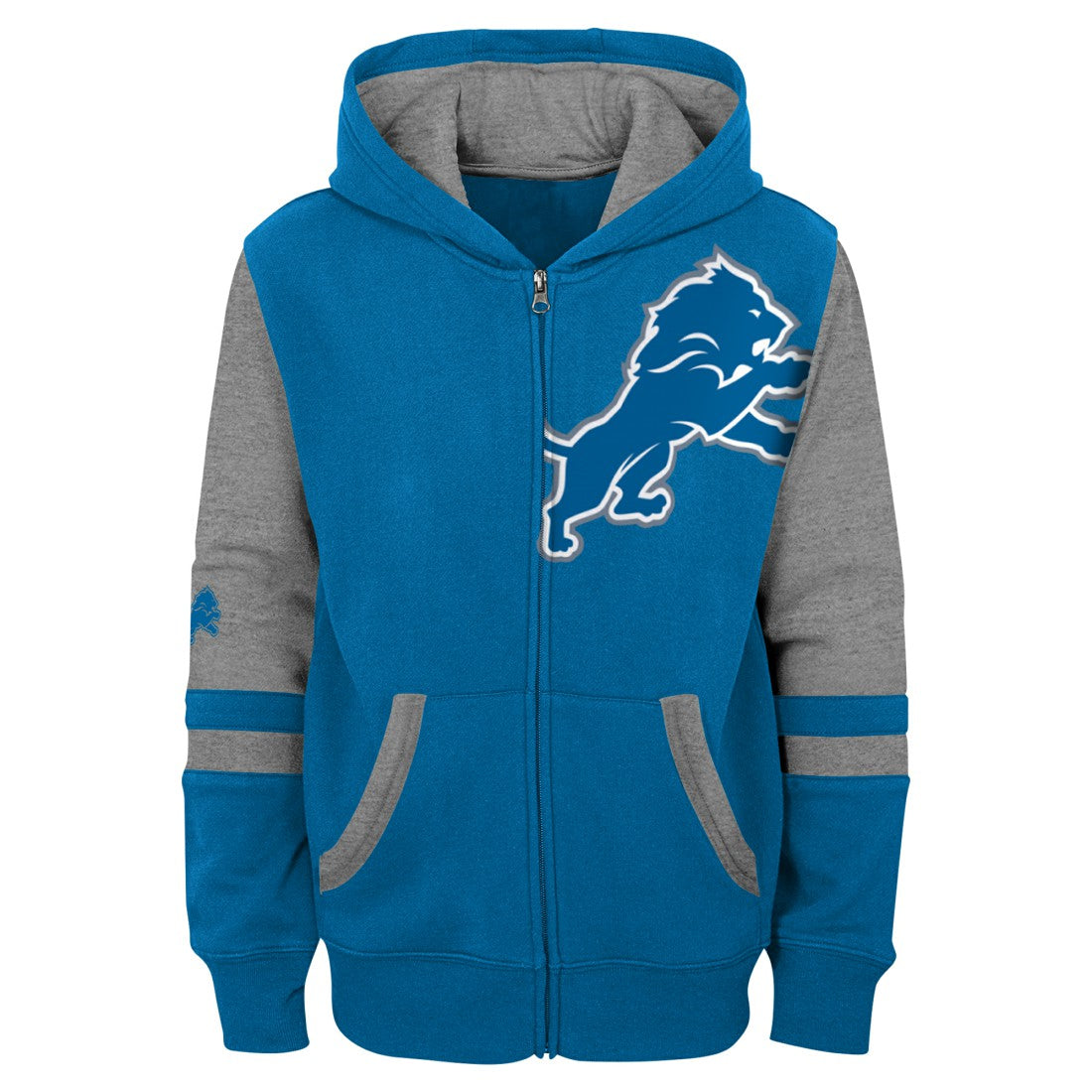 Detroit Lions Youth Stadium Color-Block Full-Zip Hoodie Blue | NFL