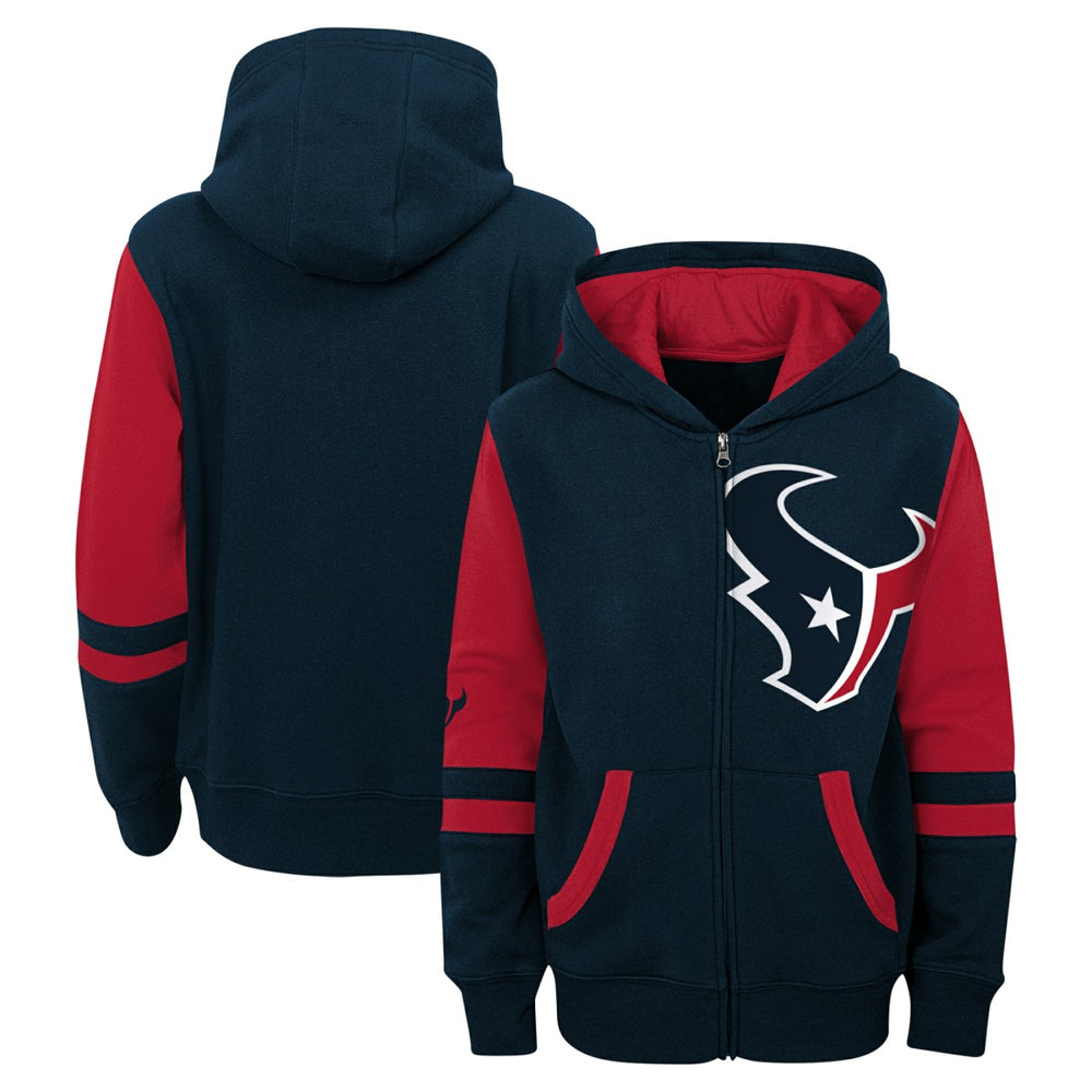 Houston Texans Preschool Stadium Color Block Full-Zip Hoodie Navy | NFL