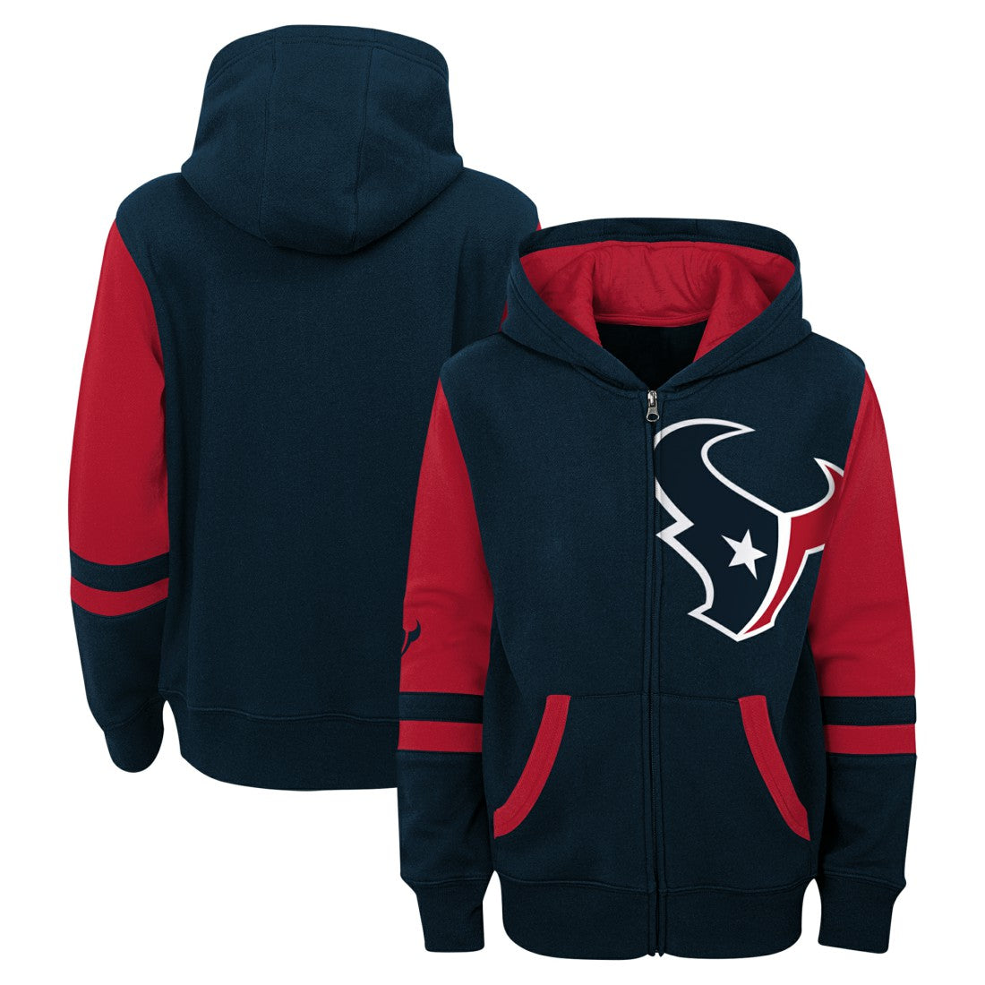 Houston Texans Preschool Stadium Color Block Full-Zip Hoodie Navy | NFL