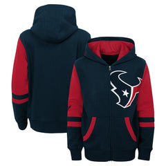 Houston Texans Preschool Stadium Color Block Full-Zip Hoodie Navy | NFL