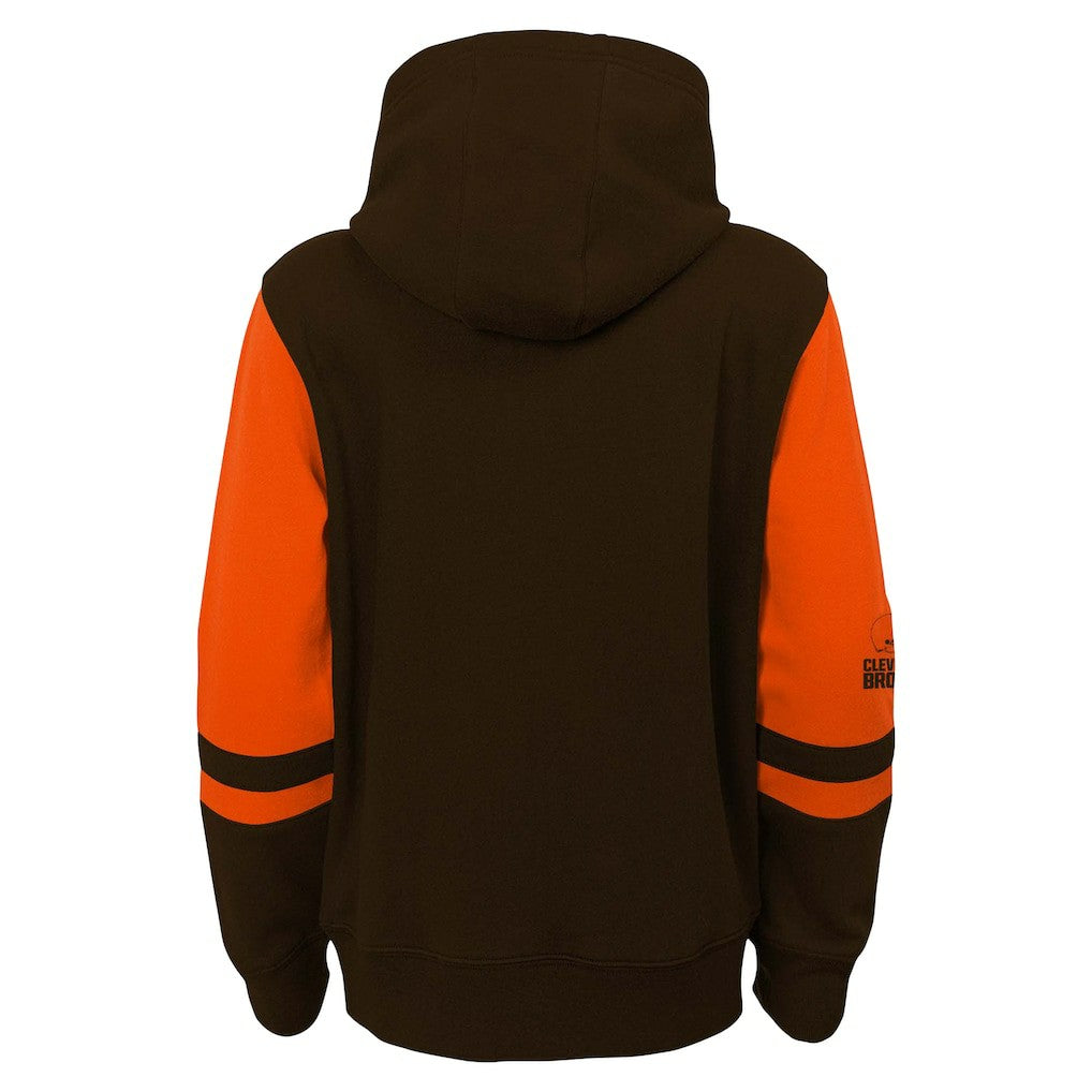 Cleveland Browns Preschool Stadium Color Block Full-Zip Hoodie Brown | NFL