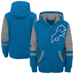 Detroit Lions Preschool Stadium Color Block Full-Zip Hoodie Blue | NFL