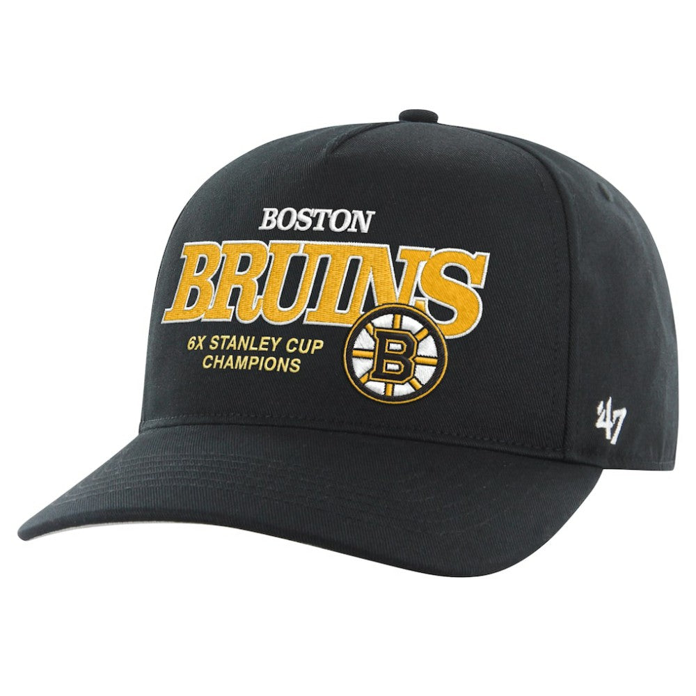Boston Bruins '47 6X Stanley Cup Champions Penalty Box Hitch Adjustable Hat - Black - NHL