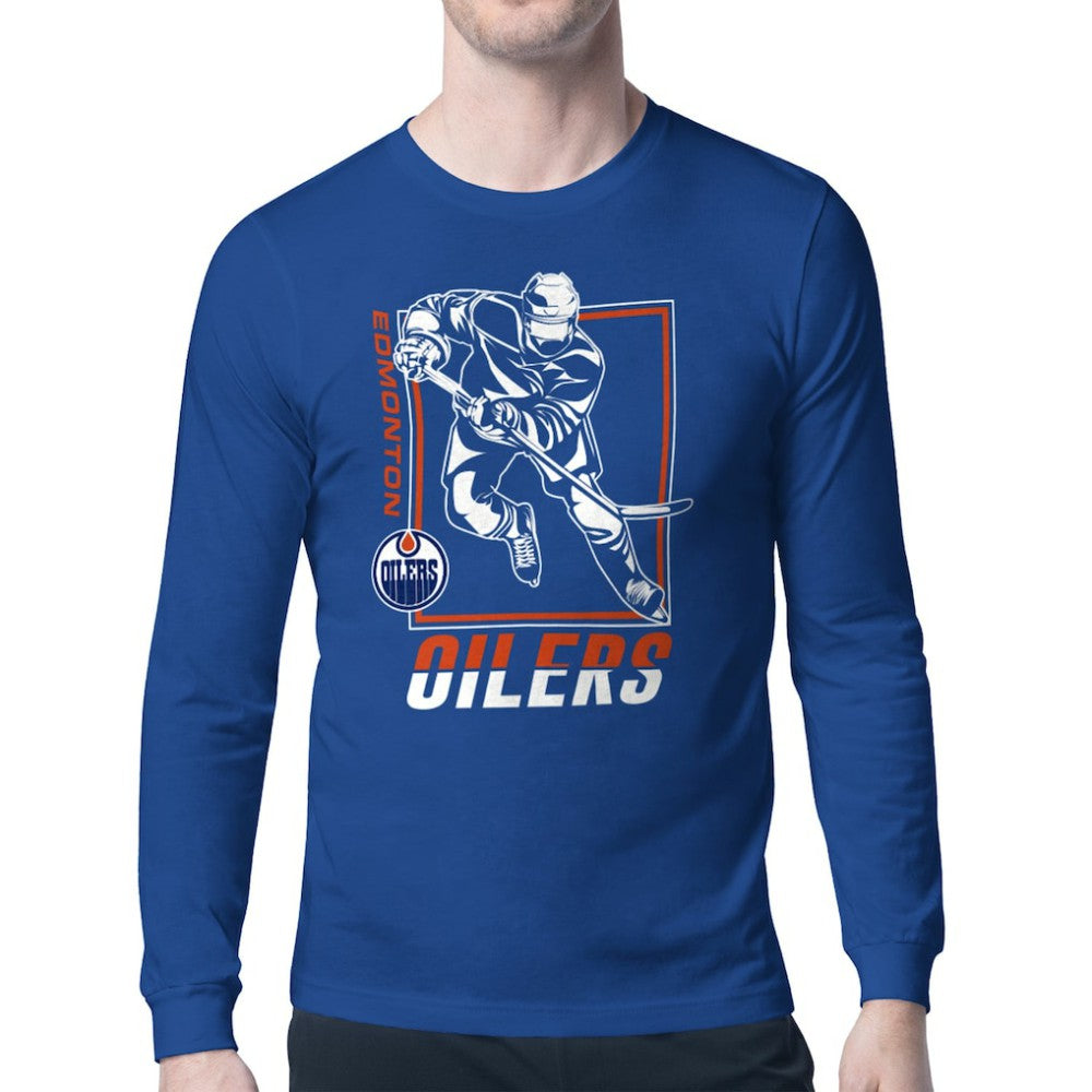Edmonton Oilers Starter Player Grid Long Sleeve T-Shirt - Royal - NHL