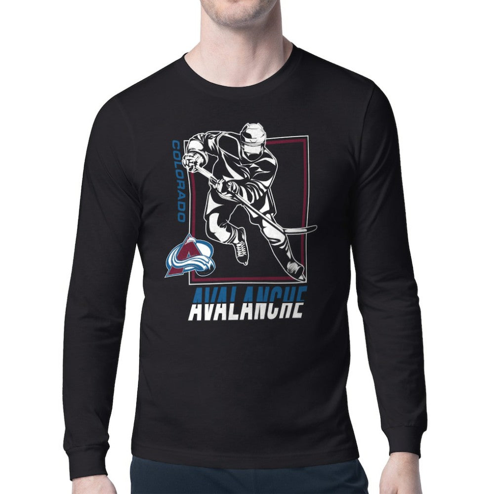 Colorado Avalanche Starter Player Grid Long Sleeve T-Shirt - Black - NHL