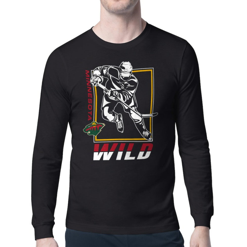 Minnesota Wild Starter Player Grid Long Sleeve T-Shirt - Black - NHL