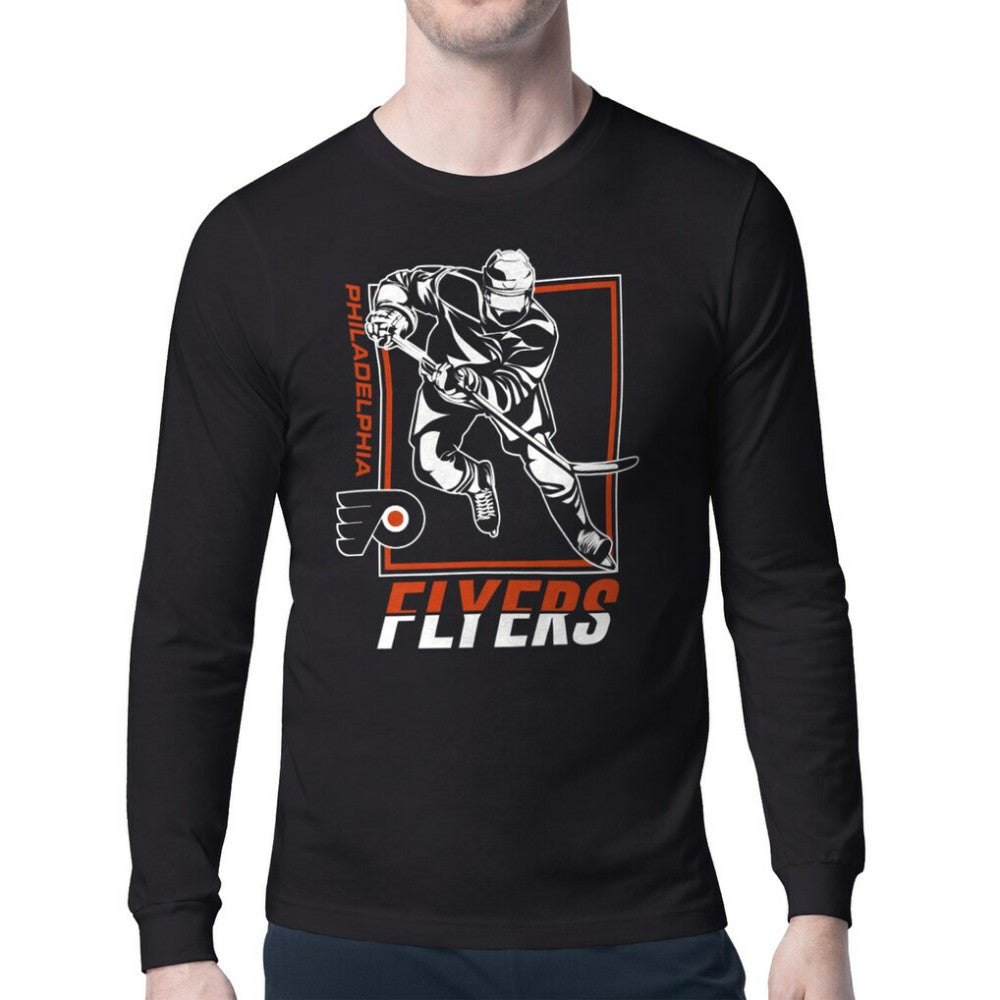 Philadelphia Flyers Starter Player Grid Long Sleeve T-Shirt - Black - NHL