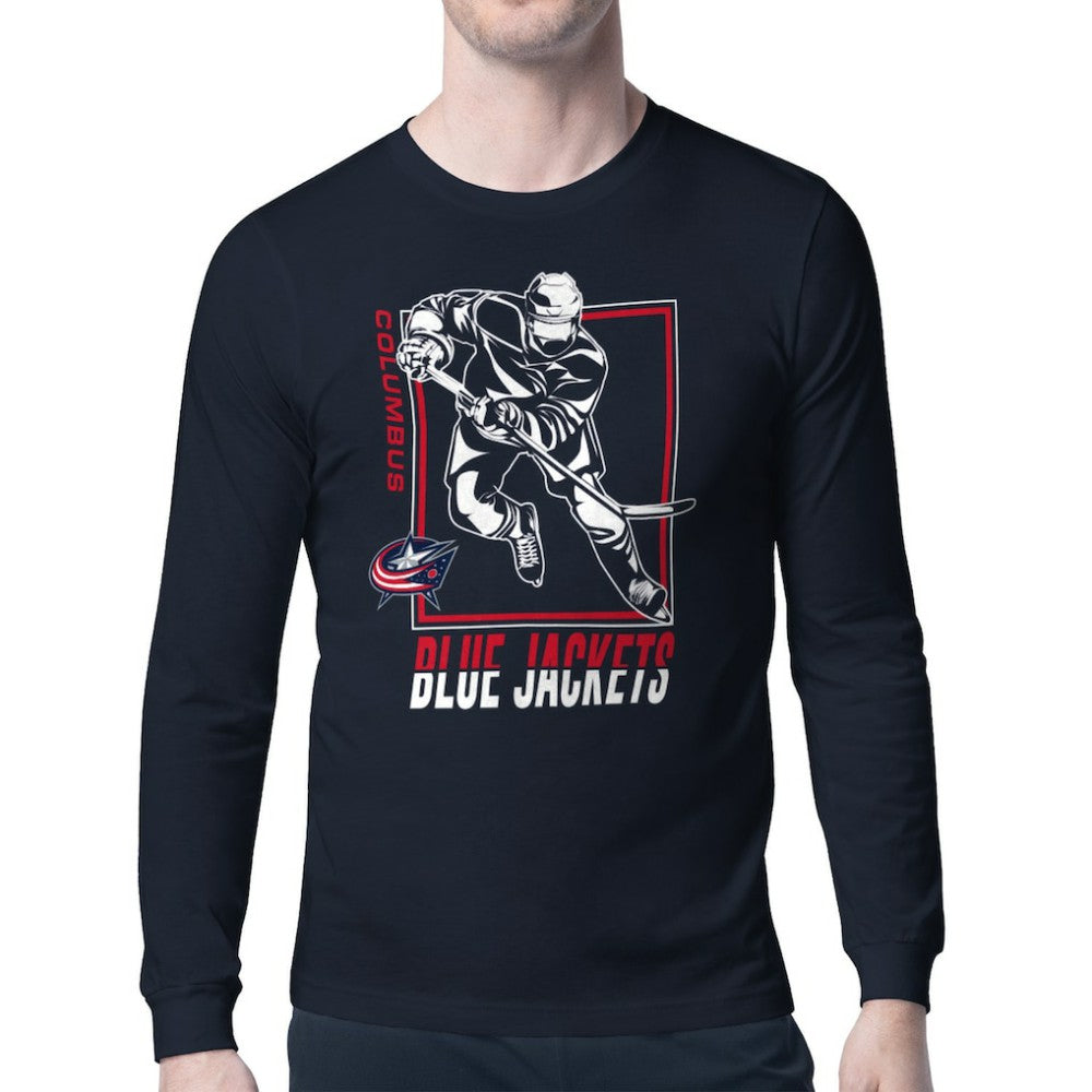 Columbus Blue Jackets Starter Player Grid Long Sleeve T-Shirt - Navy - NHL