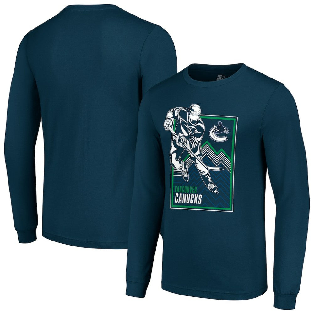 Vancouver Canucks Starter Player Grid Long Sleeve T-Shirt - Blue - NHL