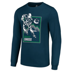 Vancouver Canucks Starter Player Grid Long Sleeve T-Shirt - Blue - NHL