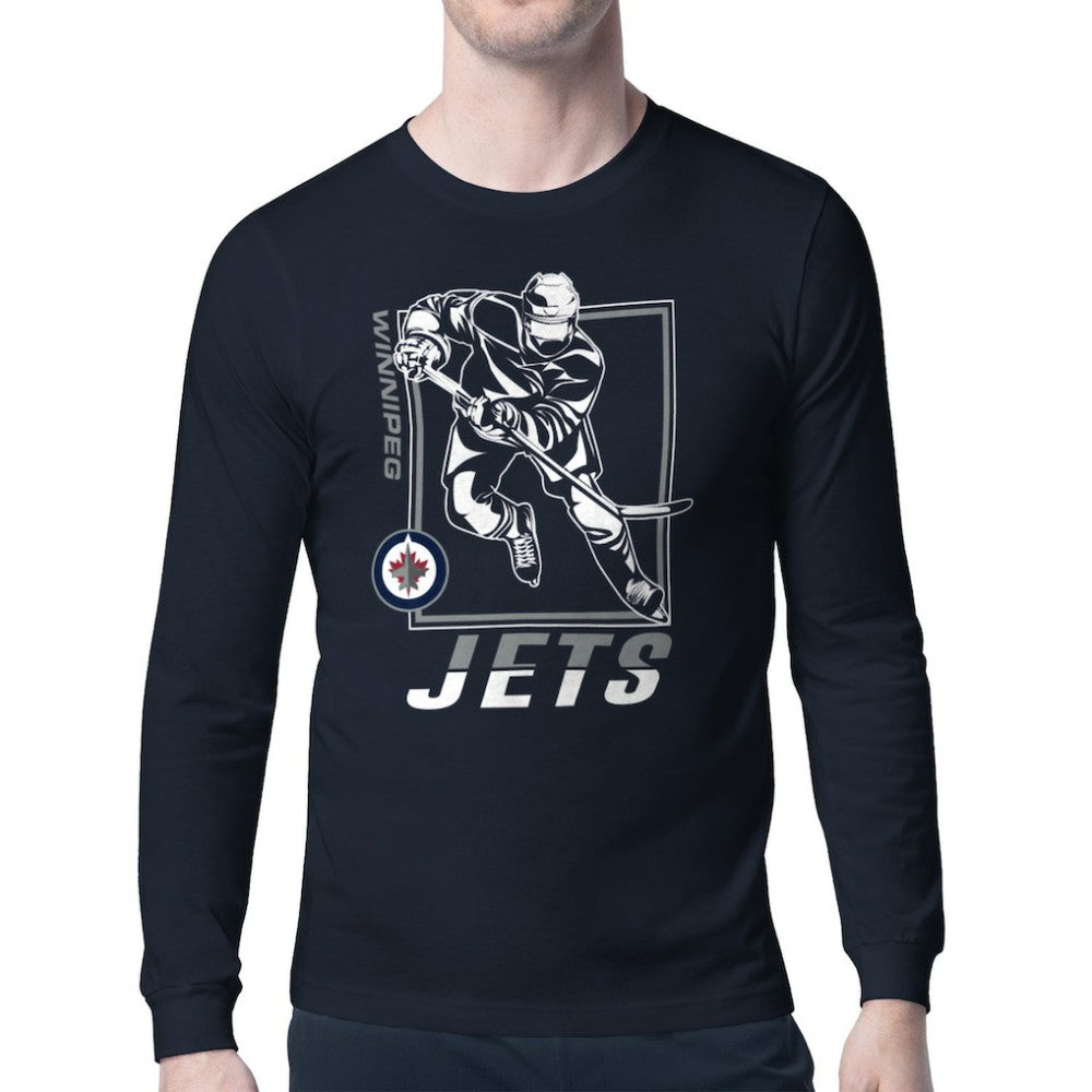 Winnipeg Jets Starter Player Grid Long Sleeve T-Shirt - Navy - NHL