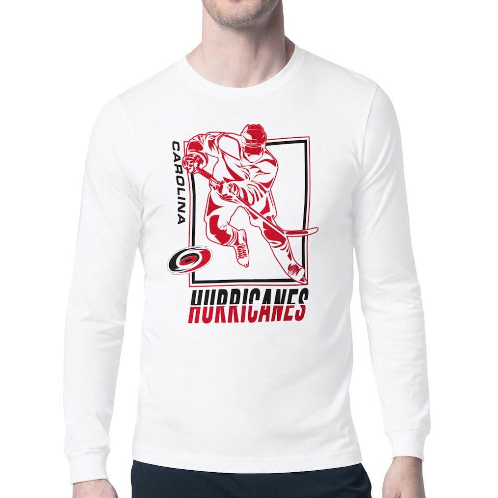 Carolina Hurricanes Starter Player Grid Long Sleeve T-Shirt - White - NHL