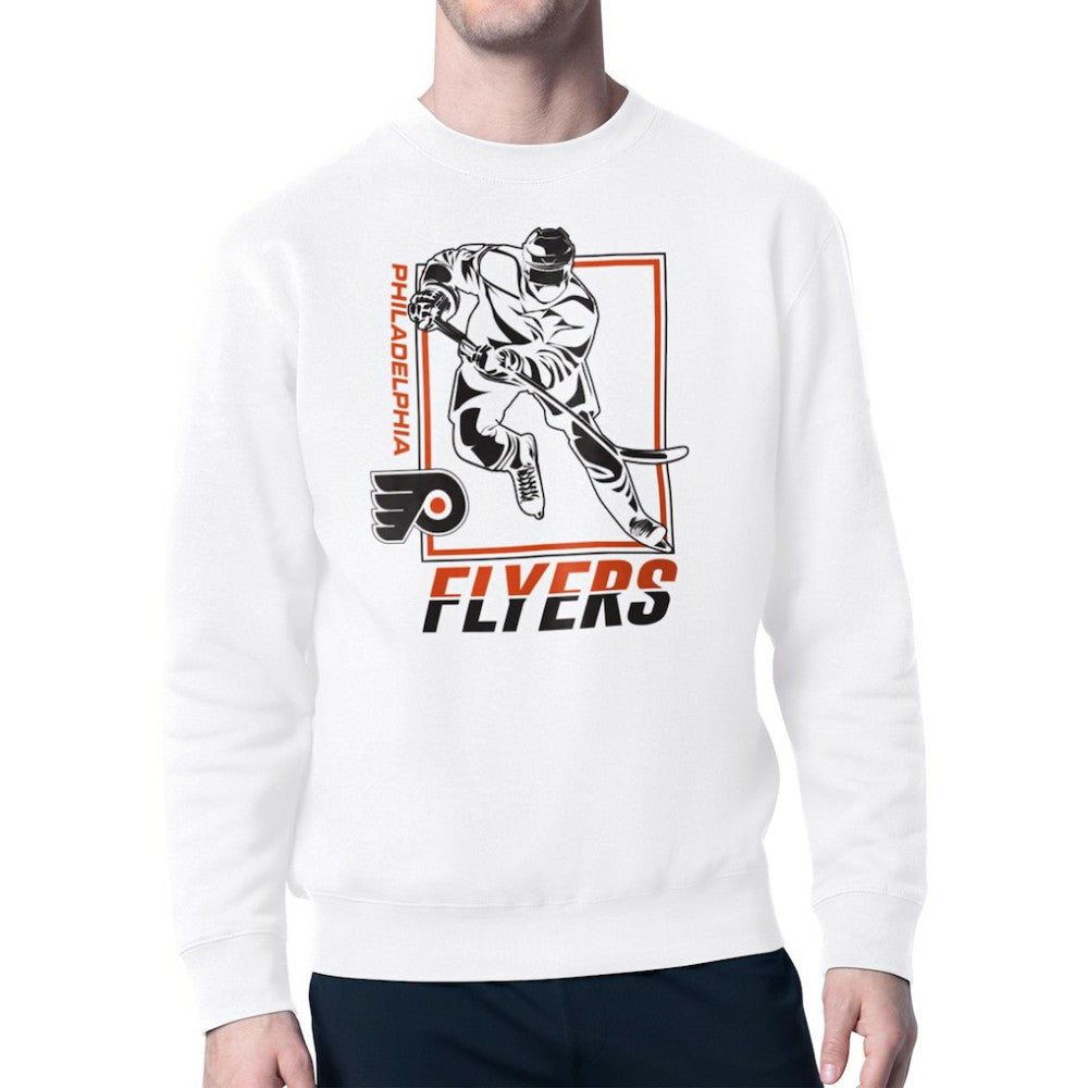 Philadelphia Flyers Starter Player Grid Fleece Pullover Sweatshirt - White - NHL