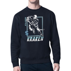Seattle Kraken Starter Player Grid Fleece Pullover Sweatshirt - Deep Sea Blue - NHL