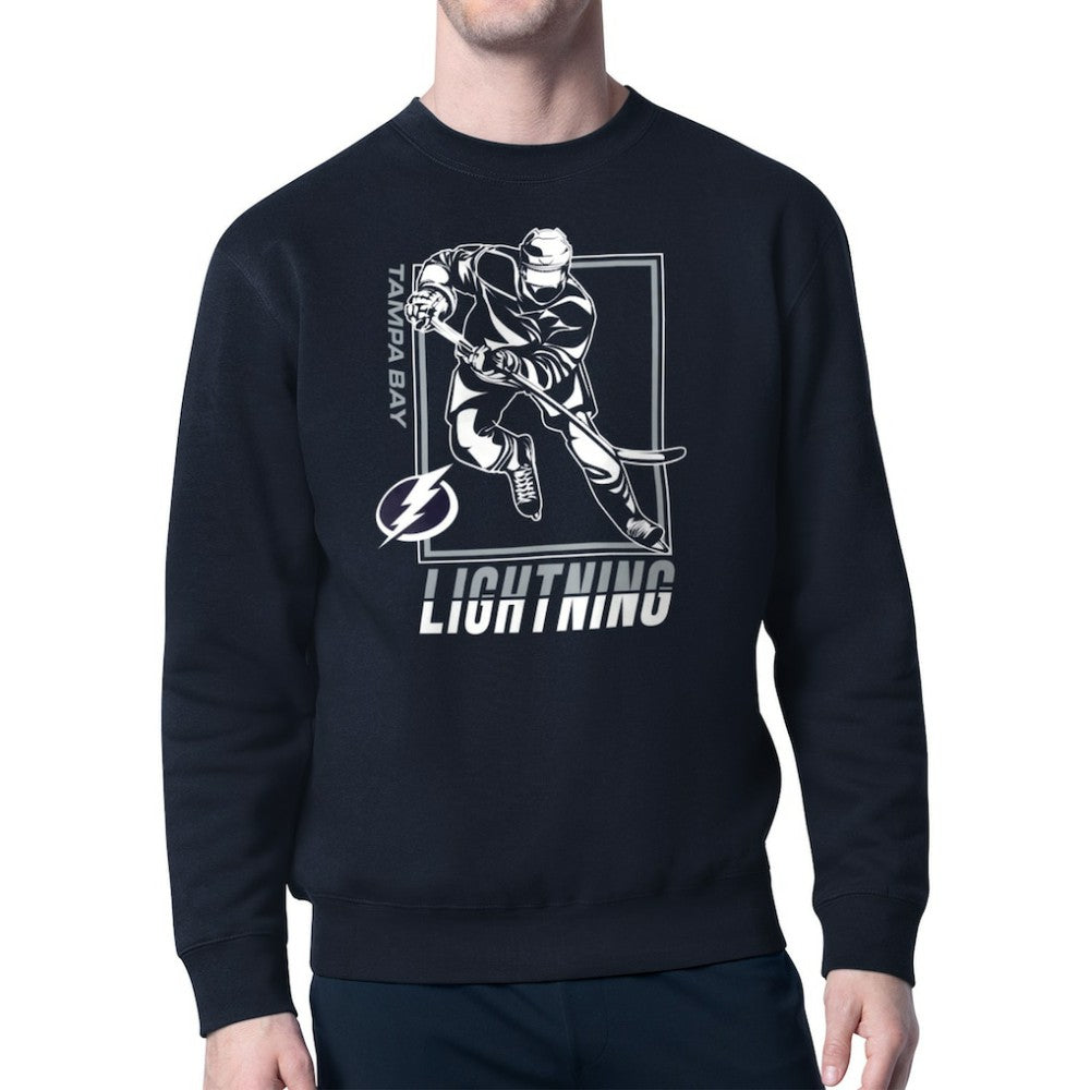 Tampa Bay Lightning Starter Player Grid Fleece Pullover Sweatshirt - Navy - NHL