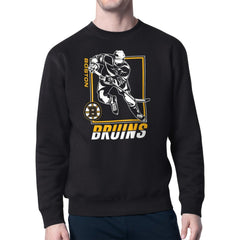 Boston Bruins Starter Player Grid Fleece Pullover Sweatshirt - Black - NHL