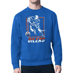 Edmonton Oilers Starter Player Grid Fleece Pullover Sweatshirt - Royal - NHL