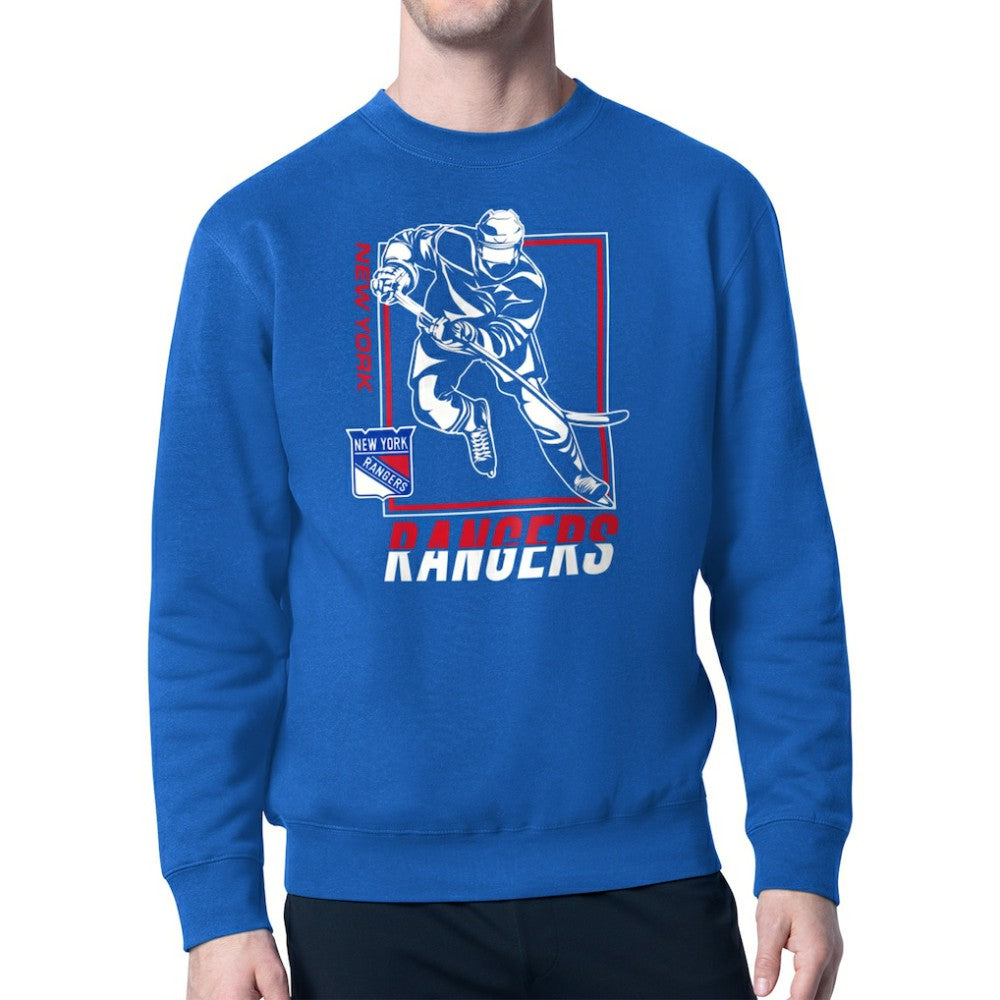 New York Rangers Starter Player Grid Fleece Pullover Sweatshirt - Blue - NHL