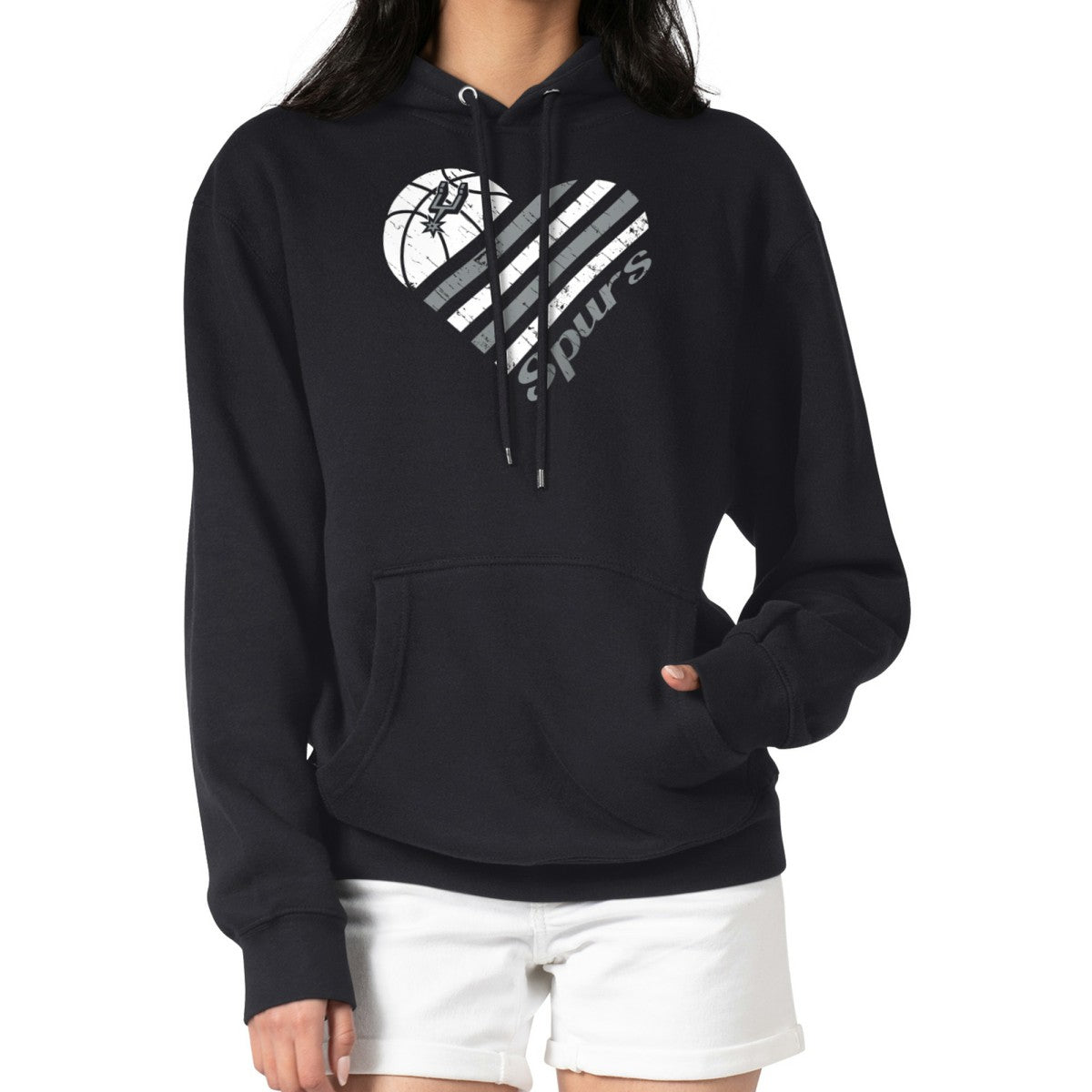 San Antonio Spurs G-III 4Her by Carl Banks Women's Heart Pullover Hoodie - Black - NBA