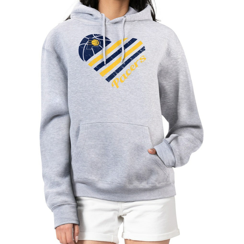 Indiana Pacers G-III 4Her by Carl Banks Women's Heart Pullover Hoodie - Heather Gray - NBA