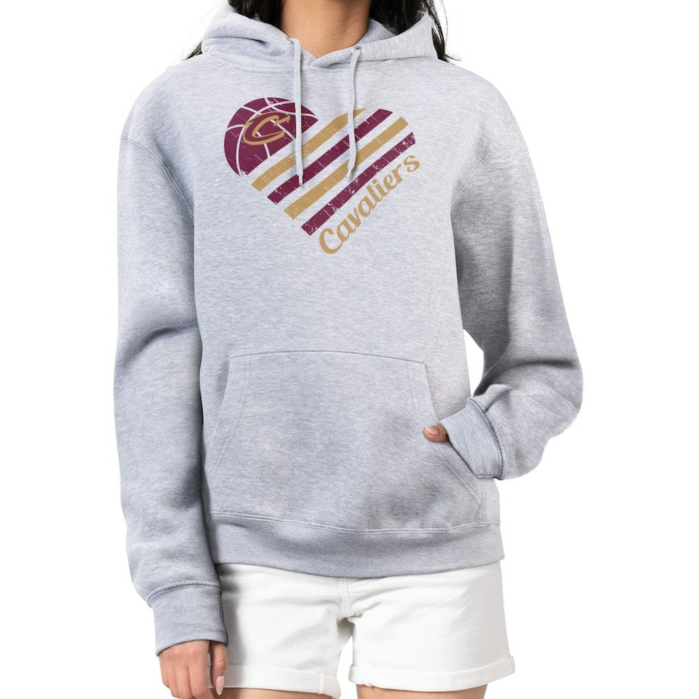 Cleveland Cavaliers G-III 4Her by Carl Banks Women's Heart Pullover Hoodie - Heather Gray - NBA