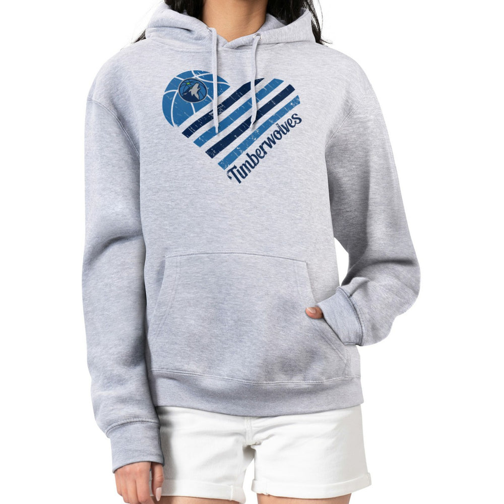 Minnesota Timberwolves G-III 4Her by Carl Banks Women's Heart Pullover Hoodie - Heather Gray - NBA
