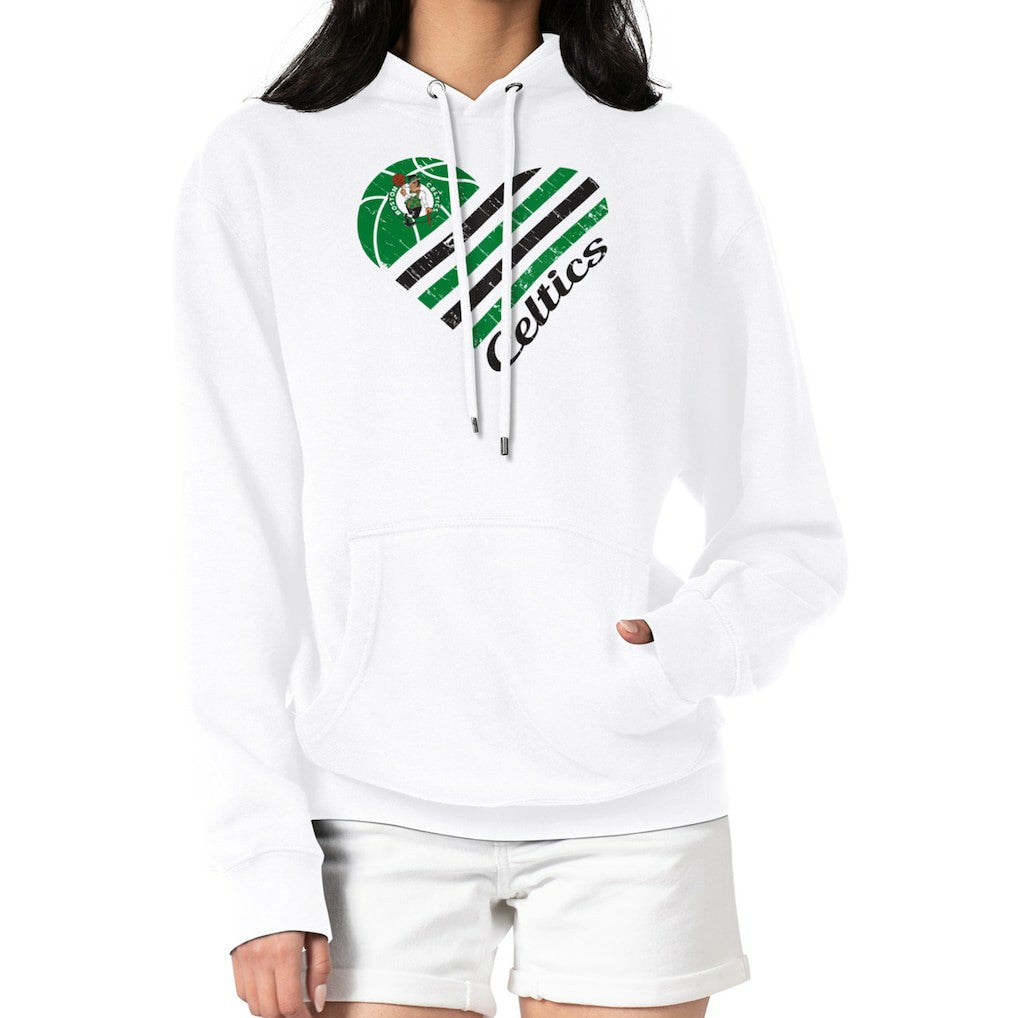 Boston Celtics G-III 4Her by Carl Banks Women's Heart Pullover Hoodie - White - NBA