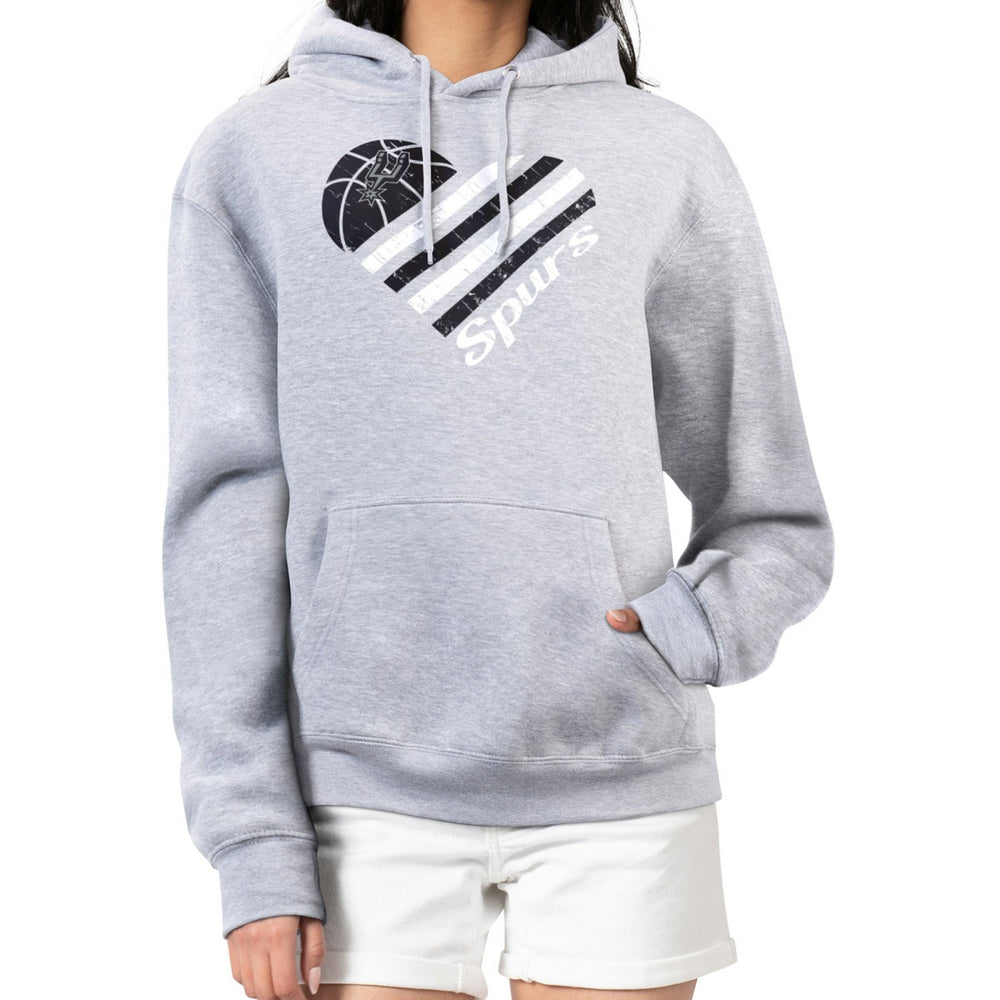 San Antonio Spurs G-III 4Her by Carl Banks Women's Heart Pullover Hoodie - Heather Gray - NBA