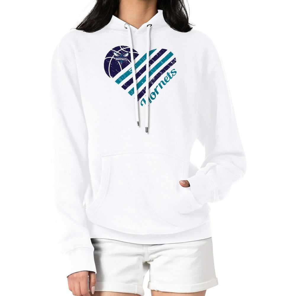 Charlotte Hornets G-III 4Her by Carl Banks Women's Heart Pullover Hoodie - White - NBA