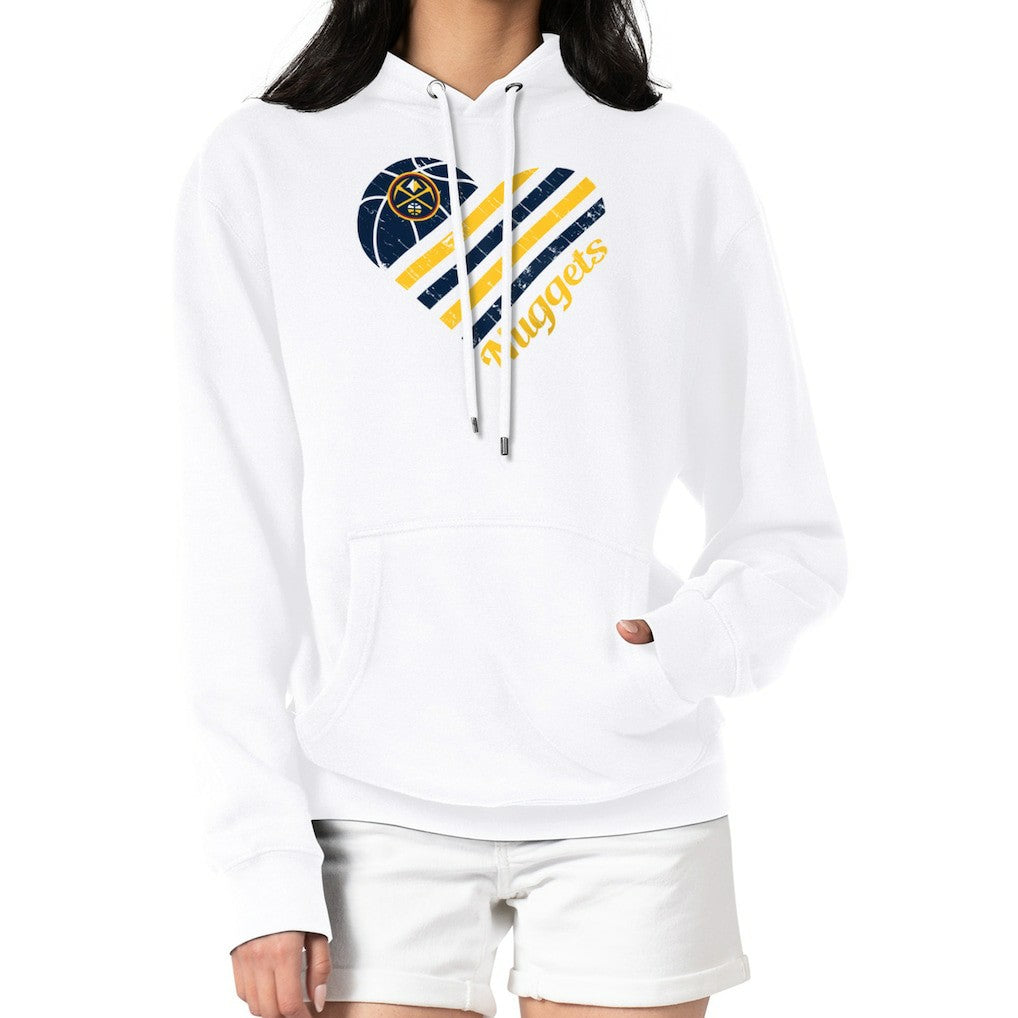 Denver Nuggets G-III 4Her by Carl Banks Women's Heart Pullover Hoodie - White - NBA