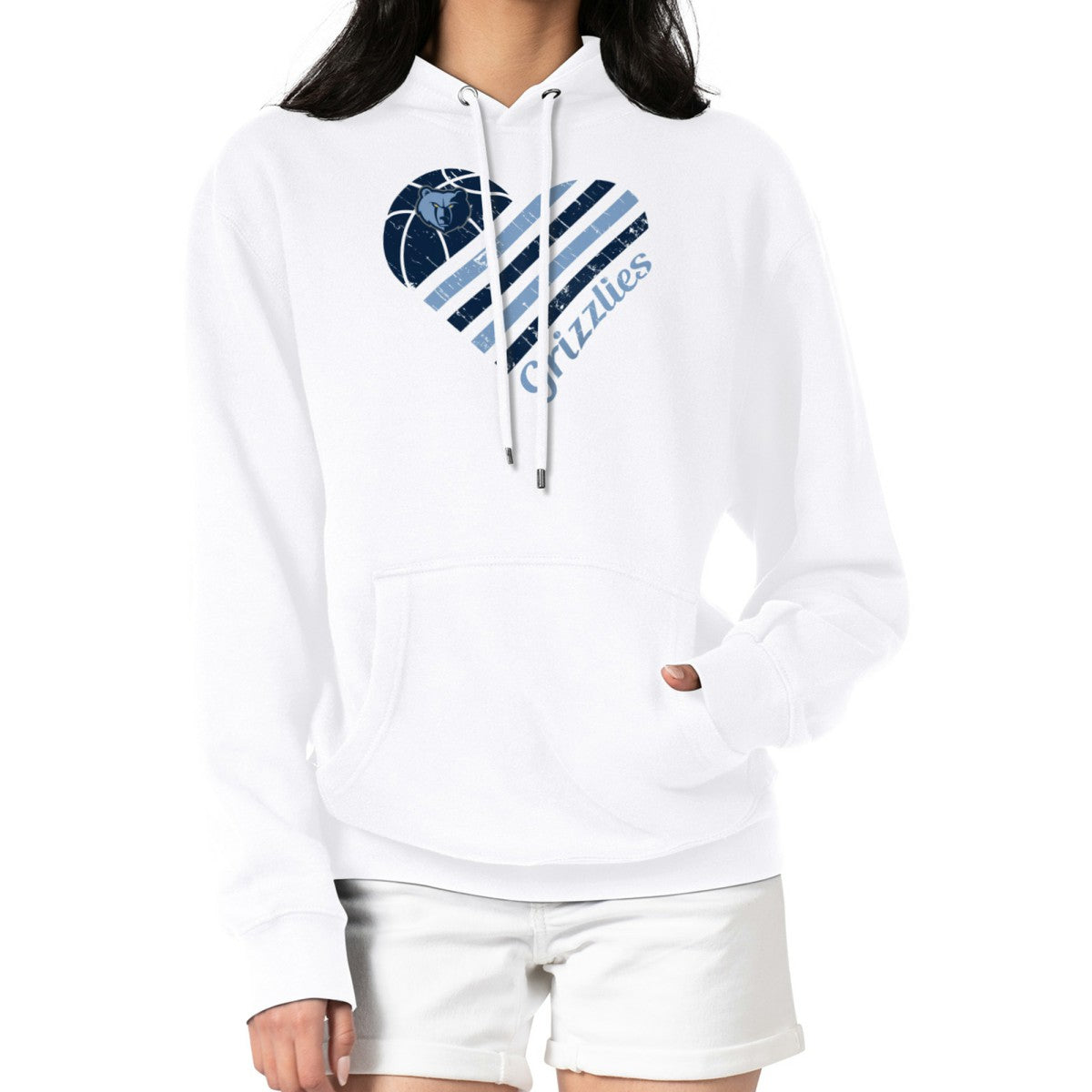 Memphis Grizzlies G-III 4Her by Carl Banks Women's Heart Pullover Hoodie - White - NBA