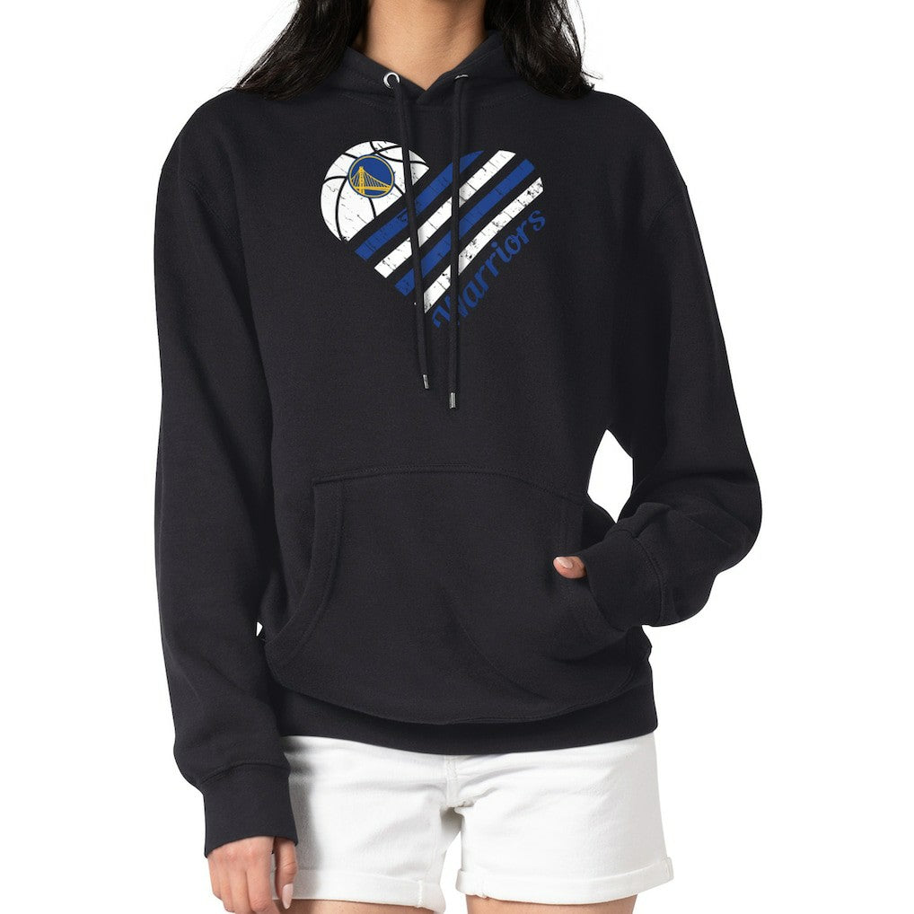 Golden State Warriors G-III 4Her by Carl Banks Women's Heart Pullover Hoodie - Black - NBA