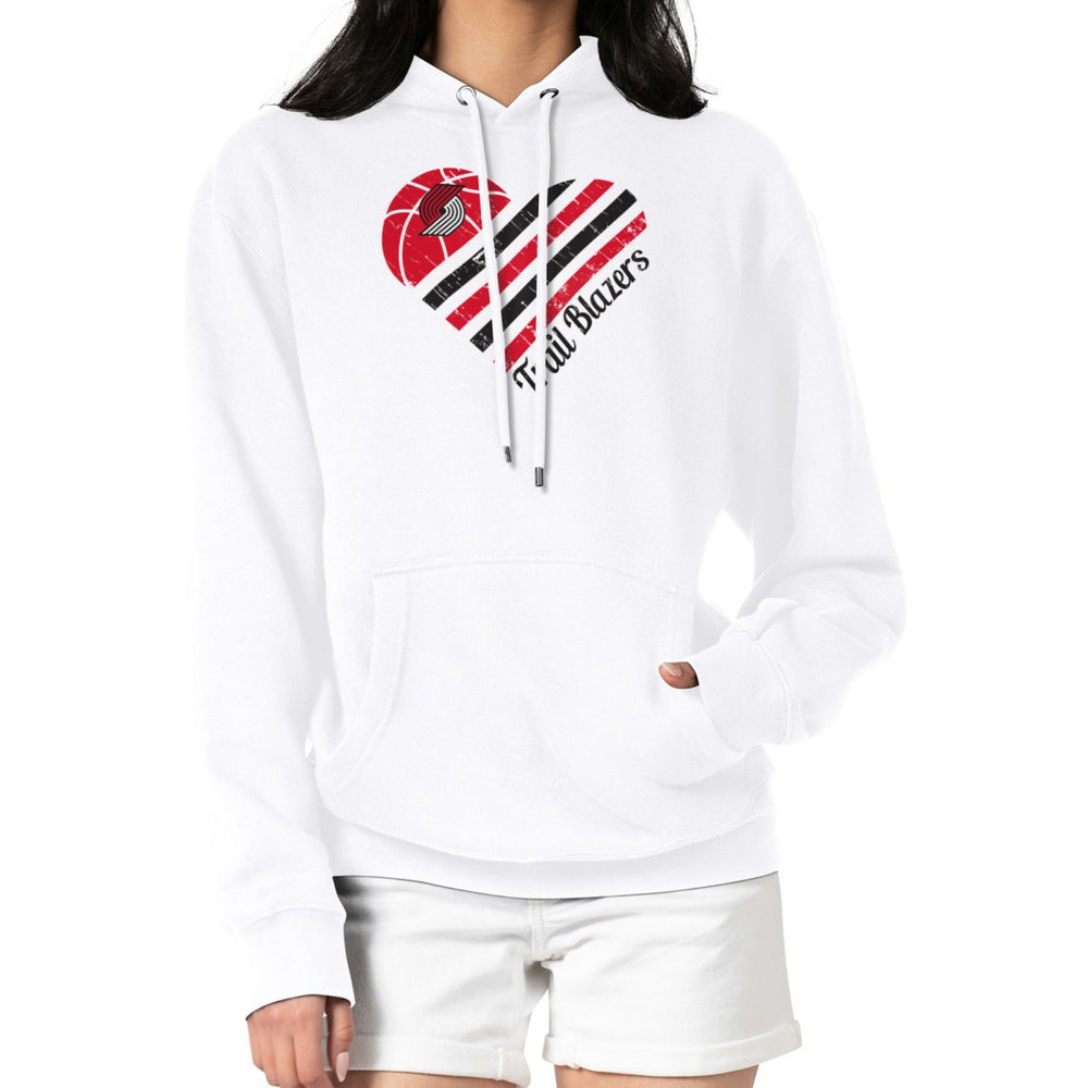 Portland Trail Blazers G-III 4Her by Carl Banks Women's Heart Pullover Hoodie - White - NBA