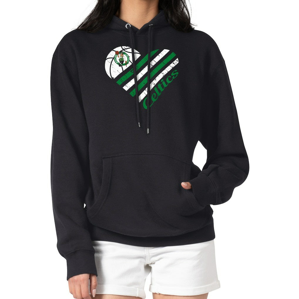 Boston Celtics G-III 4Her by Carl Banks Women's Heart Pullover Hoodie - Black - NBA