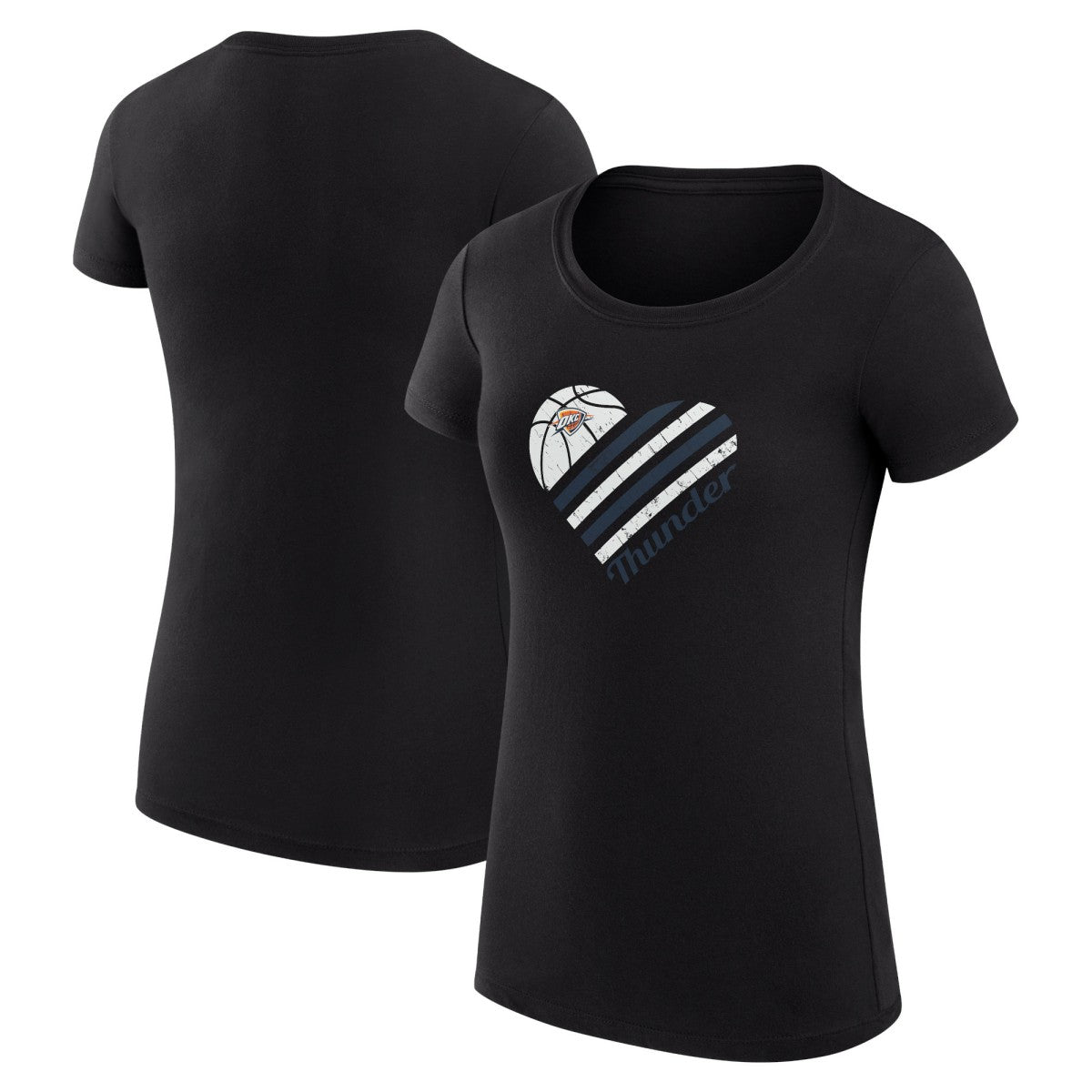 Oklahoma City Thunder G-III 4Her by Carl Banks Women's Super-Slim Fit Lightweight Heart T-Shirt Black - NBA