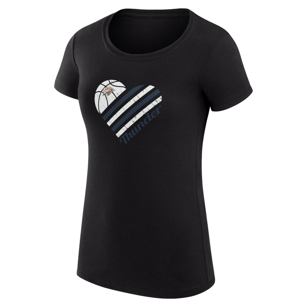 Oklahoma City Thunder G-III 4Her by Carl Banks Women's Super-Slim Fit Lightweight Heart T-Shirt Black - NBA