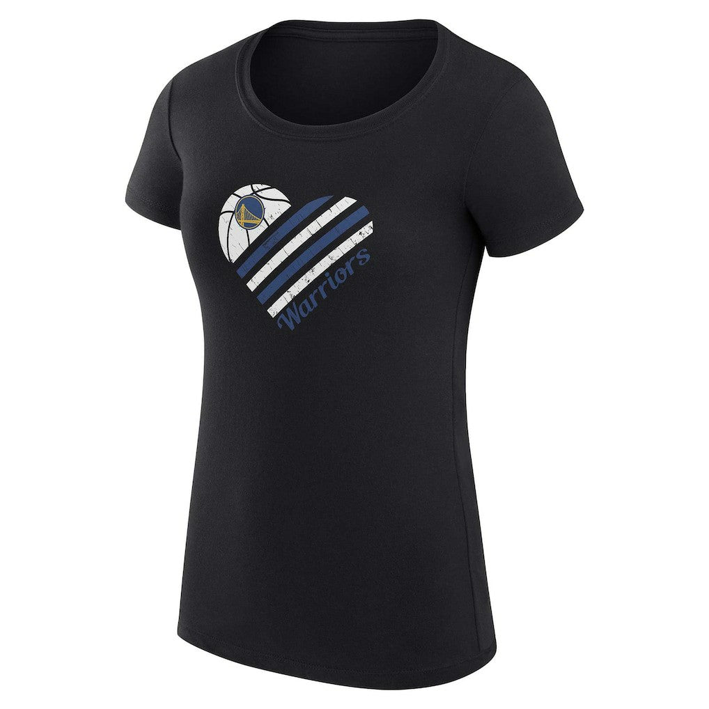 Golden State Warriors G-III 4Her by Carl Banks Women's Super-Slim Fit Lightweight Heart T-Shirt Black - NBA
